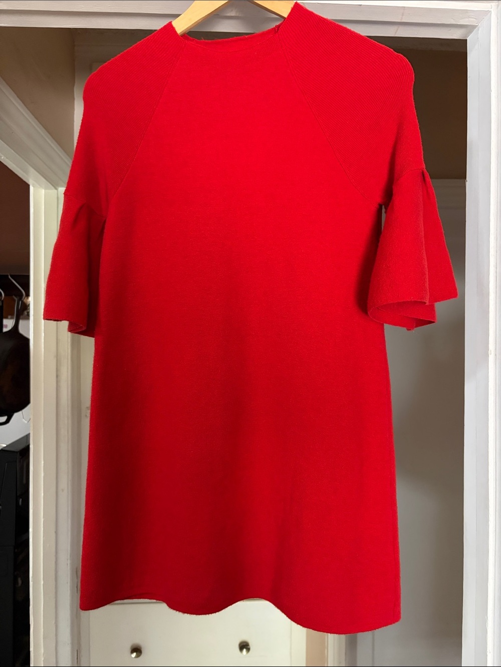 Moth Size XS Red Short Sleeve Knit Dress